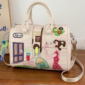 Braccialini “Souvenirs from Provence” Satchel | NWT | Designer Appliqué Bag